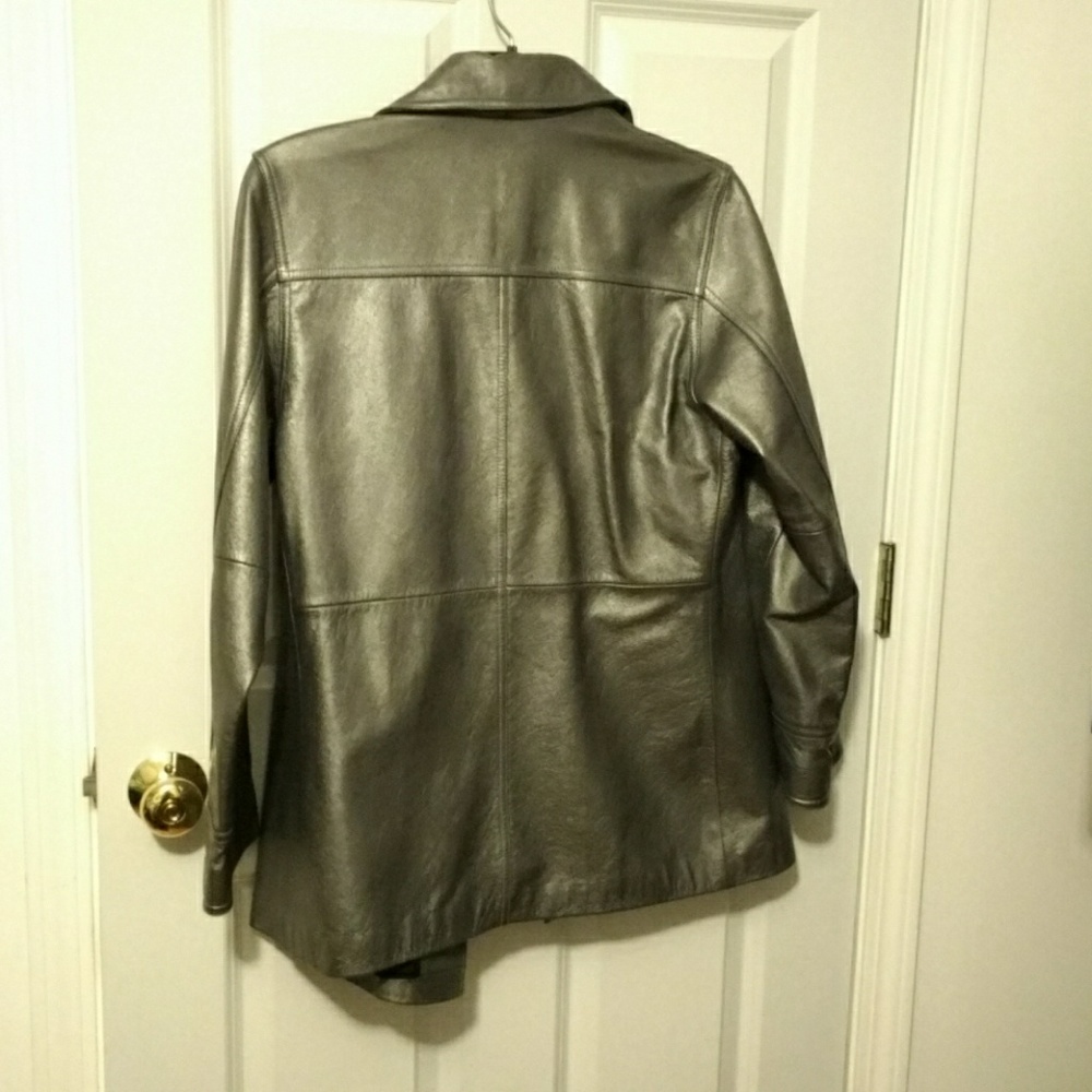 Silver Leather Jacket - Picture 3 of 5